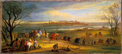 De Oorlog van Devolutie (1667-1668): Verovering van Dole in Franche-Comté door Koning Lodewijk XIV, 16 februari door Pierre Denis Martin