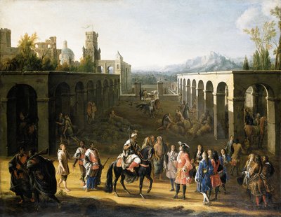De ontvangst van Francois Pidou de Saint Olon, ambassadeur van koning Lodewijk XIV van Frankrijk, door sultan Moulay Ismael van Marokko op 19 juni 1693 door Pierre Denis Martin