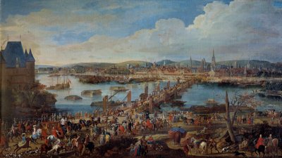 Uitzicht op de stad Rouen genomen vanaf Saint Sever (detail). Schilderij door Pierre Denis Martin (1663-1742) 18e eeuw Sun. 0,78x1,98 m Rouen musee des Beaux Arts door Pierre Denis Martin