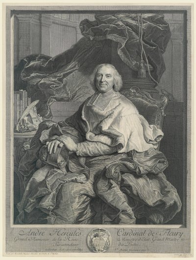 Andre Hercules, Kardinaal de Fleury door Pierre Drevet