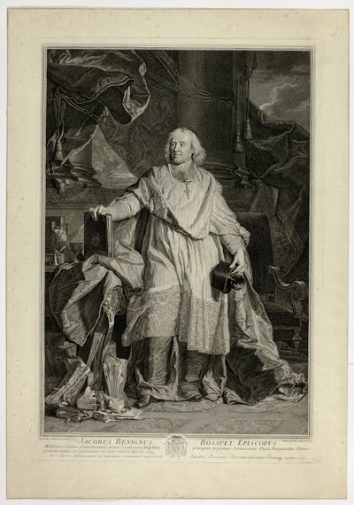 Portret van Jacques Bénigne Bossuet, Bisschop van Meaux door Pierre Drevet