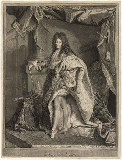 Portret van Lodewijk XIV door Pierre Drevet