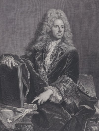 Portret van Robert de Cotte, 1722 door Pierre Drevet