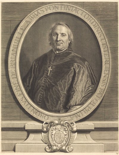 Fine de Brianville door Pierre Drevet after Hyacinthe Rigaud