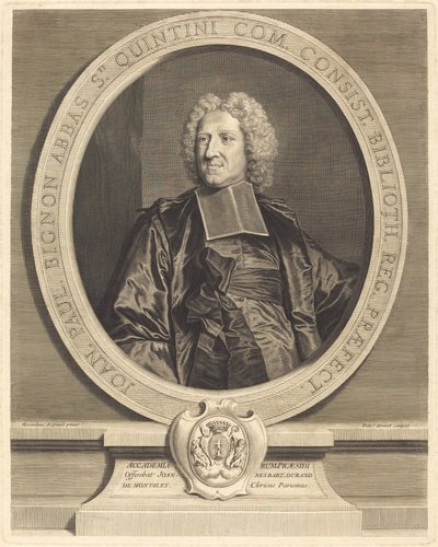 Jean Paul Bignon, Abt van St. Quentin door Pierre Drevet after Hyacinthe Rigaud