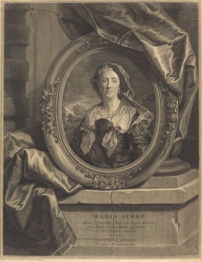 Maria Serre, Mater Hyacinth Rigaud door Pierre Drevet after Hyacinthe Rigaud