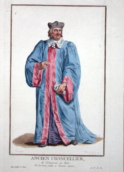 Kleding van een Kanselier van de Universiteit van Parijs uit 