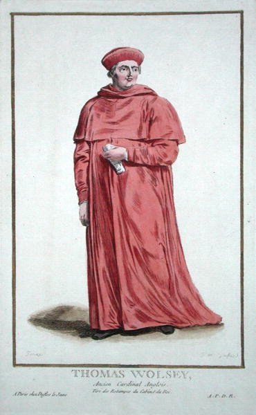 Thomas Wolsey (c.1475-1530) uit Receuil des Estampes, representant les Rangs et les Dignites, suivant le Costume de toutes les Nations existantes, gepubliceerd 1780 door Pierre Duflos