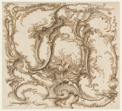 Tekening, ornamentcompositie, ca. 1745 door Pierre Edme Babel