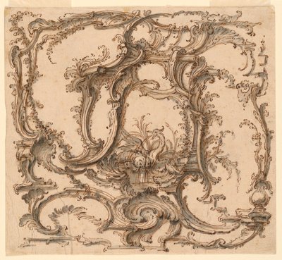 Tekening, ornamentcompositie, ca. 1745 door Pierre Edme Babel