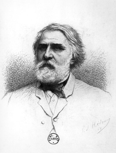 Portret van Ivan Toergenjev (1818-83) door Pierre Edmond Alexandre Hedouin