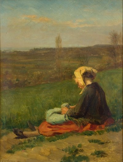 Een kind in een veld, 1871 door Pierre Edouard Frere