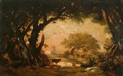 Open plek in het Bos van Fontainebleau door Pierre Etienne Theodore Rousseau