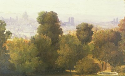 Parijs gezien vanaf de Hoogten van Belleville, c.1830 door Pierre Etienne Theodore Rousseau