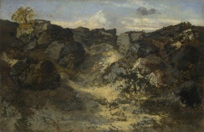 Rotsachtig landschap, c. 1840 door Pierre Etienne Theodore Rousseau