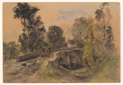 De stenen brug door Pierre Etienne Theodore Rousseau