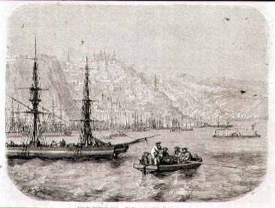 Uitzicht op Quebec in de jaren 1860, gegraveerd door Laly (gravure) door Pierre Eugene (after) Grandsire