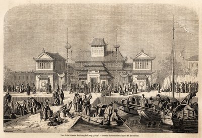 Het douanegebouw van Shanghai door Pierre Eugene Grandsire