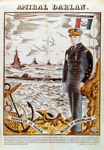 Admiraal François Darlan, commandant van de Franse marine door Pierre Falke