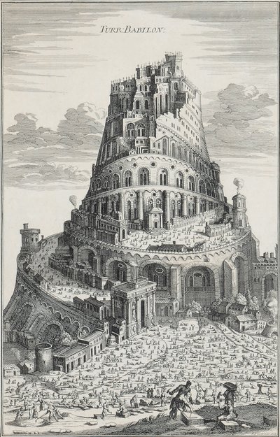 Toren van Babel door Pierre Fourdrinier