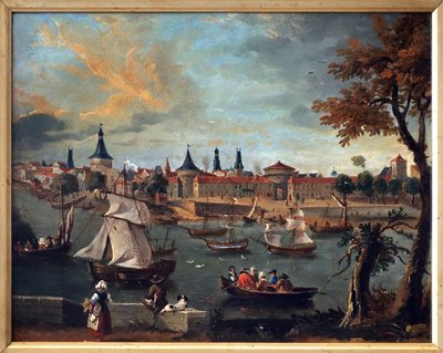 De haven van Libourne in de 18e eeuw door Pierre Fournier
