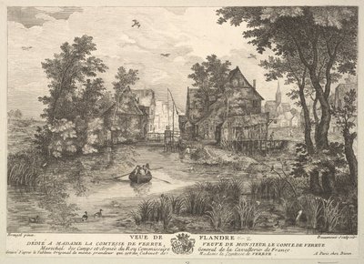 Uitzicht op Vlaanderen Veue de Flandre naar het schilderij in de collectie van Madame la Comtesse door Pierre Francois Beaumont