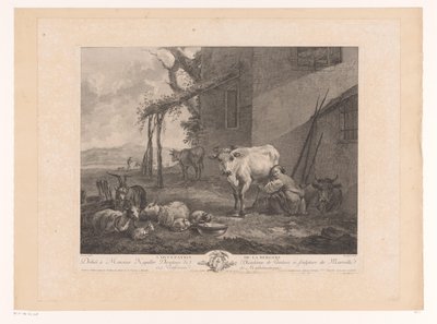 Melkende herderin door Pierre Francois Laurent