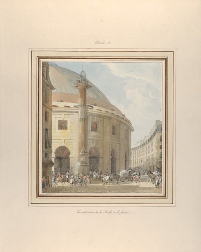 La Halle aux Blés, buitenaanzicht door Pierre Francois Leonard Fontaine