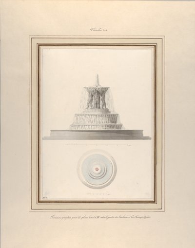 Project voor een Fontein voor La Place Louis XV, ca. 1806 door Pierre Francois Leonard Fontaine