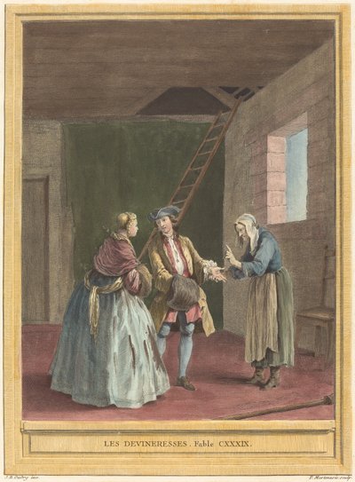 De waarzegsters door Pierre Francois Martenasie after Jean Baptiste Oudry