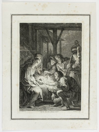 Aanbidding van de Herders door Pierre François Basan
