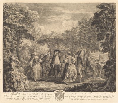 Ballet in de opera door Pierre François Basan after Gabriel Jacques de Saint Aubin