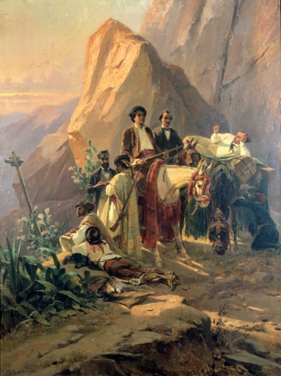 Herinneringen aan de reis van Parijs naar Cadiz - Alexandre Dumas Père in Spanje, 1830 door Pierre François Eugène Giraud