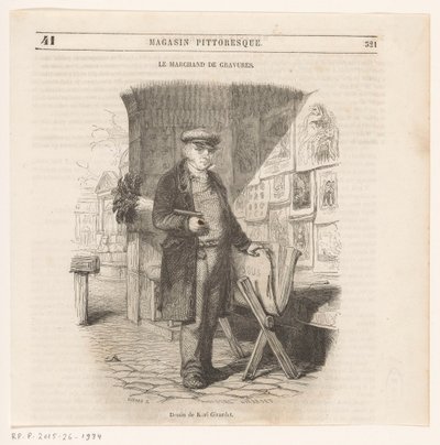 Prenthandelaar door Pierre François Godard (II)