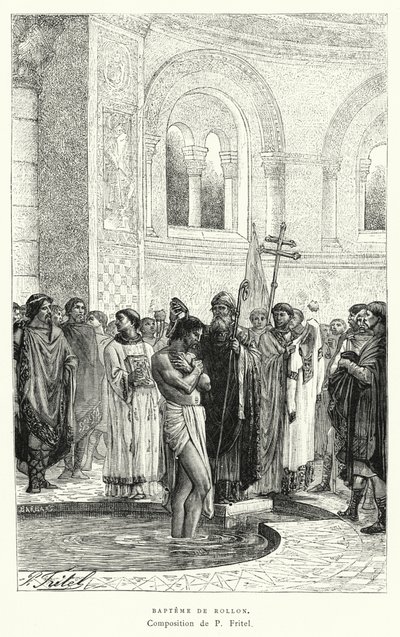 Doop van Rollo (gravure) door Pierre Fritel