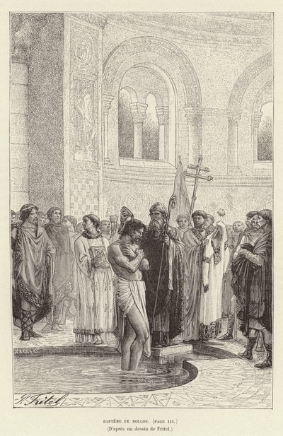 Doop van Rollo, eerste heerser van Normandië, ca. 911 door Pierre Fritel