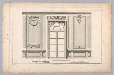 Muurinterieur met deur door Pierre Gabriel Berthault