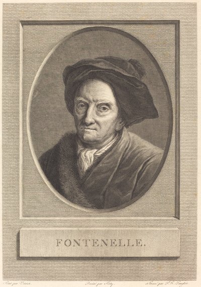 Fontenelle door Pierre Gabriel Langlois after Guillaume Voiriot after Jean Jacques Forty