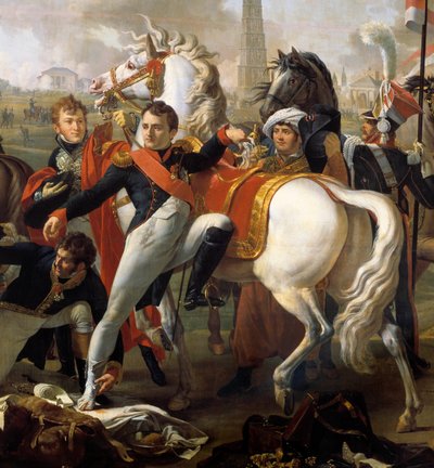 Napoleon I, gewond voor Regensburg, wordt behandeld door chirurg Yvan door Pierre Gautherot