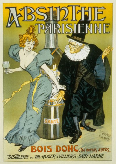 Franse advertentie door Pierre Henri Gelis-Didot en Louis Malteste voor "Absinthe parisienne" ca. 1900 door Pierre Gelis Didot