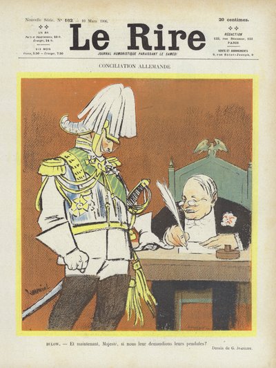 Duitse verzoening. Illustratie voor Le Rire door Pierre Georges Jeanniot