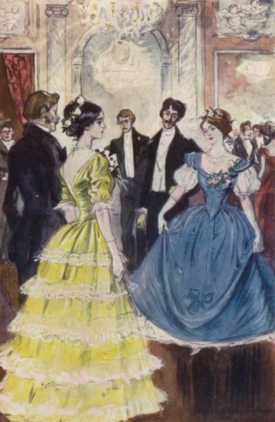 Ik zag Marguerite dansen met de graaf de N (gekleurde litho) door Pierre Georges Jeanniot