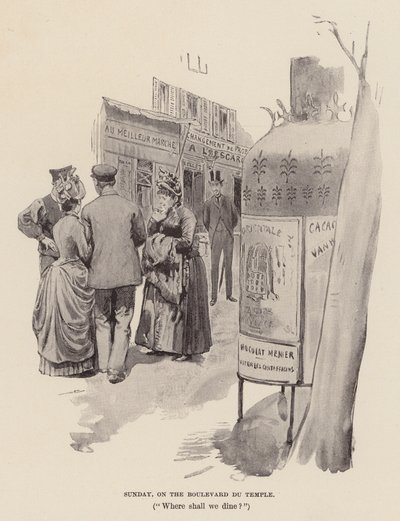 Zondag, op de Boulevard du Temple door Pierre Georges Jeanniot