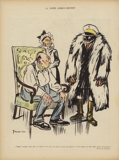 De Gordon Bennett Cup. Illustratie voor Le Rire door Pierre Georges Jeanniot