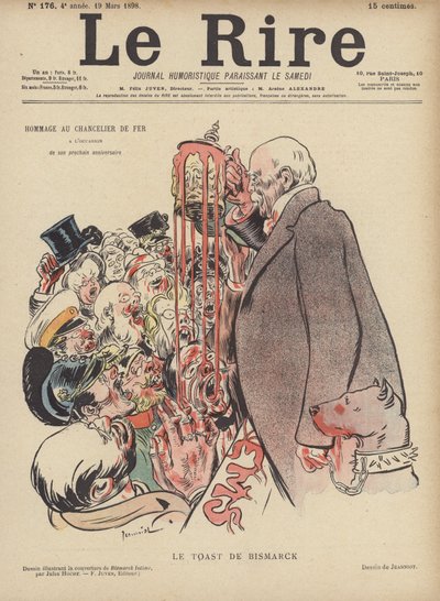 De Toast van Bismarck, Illustratie voor Le Rire door Pierre Georges Jeanniot