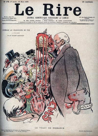 De toast door Otto Von Bismarck - tekening door Pierre Georges Jeanniot (1848-1934) voor 