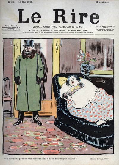 Wat zou je hebben gedaan als je niet met mij was getrouwd? - tekening door Pierre Georges Jeanniot (1848-1934) voor 