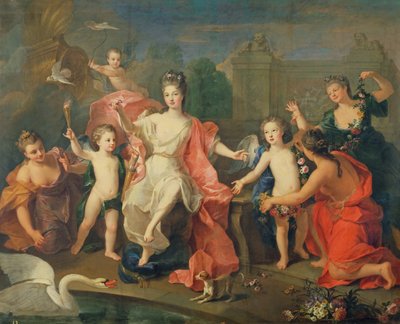 De Hertogin van Bourgondië en haar Kinderen door Pierre Gobert
