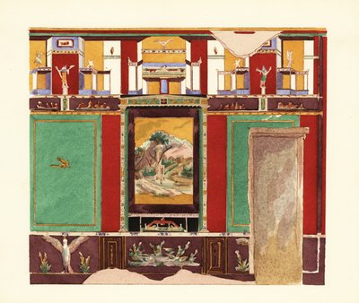 Eetkamer in de Casa di Orfeo of Huis van Orpheus, Pompeii door Pierre Gusman