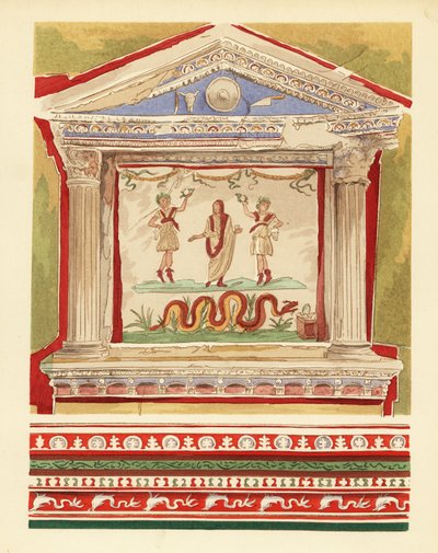 Huishoudelijke lararium in het Huis van de Vetti, Pompeii door Pierre Gusman